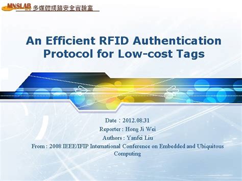 efficient authentication for low-cost rfid systems|Efficient Authentication for Low.